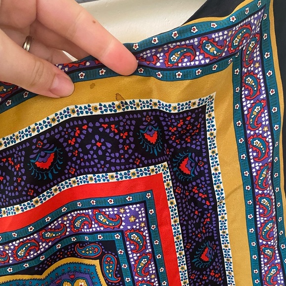 YVES SAINT LAURENT YSL PAISLEY SILK VINTAGE SCARF OLD MONEY LUXURY - Picture 4 of 7